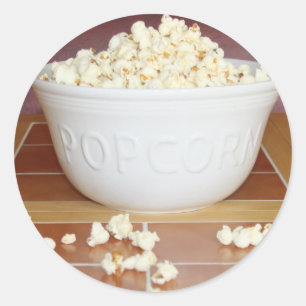 Bowl of Popcorn Runder Aufkleber