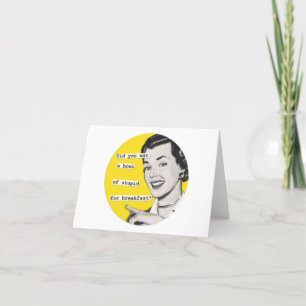 "Bowl of Stupid" Anti-Valentine Happy Housewife Feiertagskarte