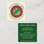 Bowl of Tomato Basil Soup Diner Italienisches Rest Quadratische Visitenkarte (Vorne/Hinten)