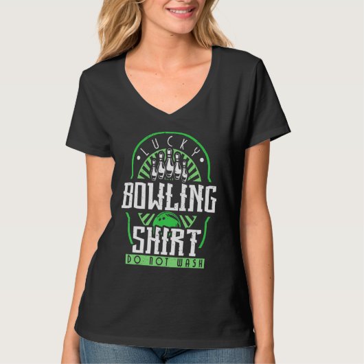 Bowl Player Lucky Bowling Bowler Erholungsraum T-Shirt (Vorderseite)