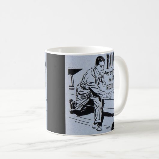 Bowl und Enjoy... Bowling Bowler Kaffeetasse (VorderseiteRechts)
