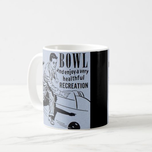 Bowl und Enjoy... Bowling Bowler Kaffeetasse (Vorderseite Links)