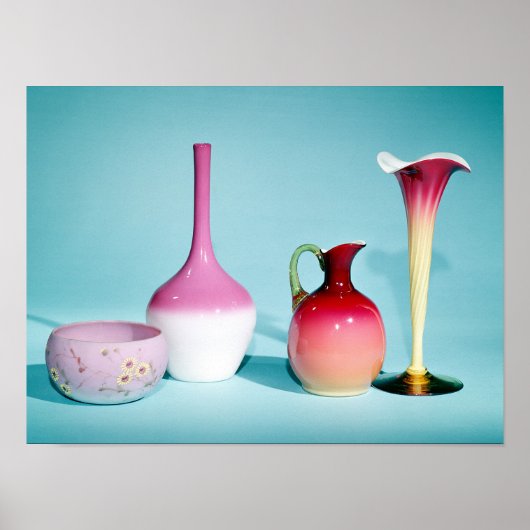 Bowl, Vasen und Jug, Ende des 19. Jahrhunderts Poster (Vorne)