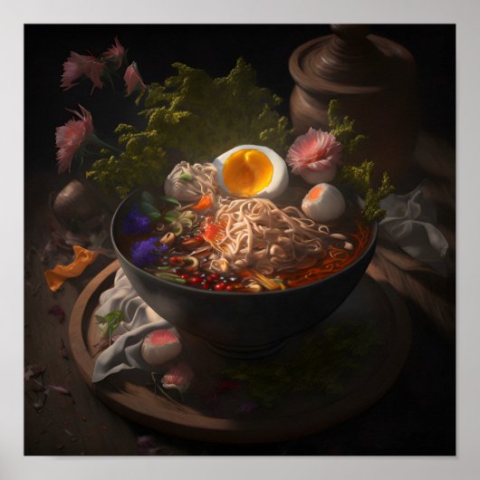 Bowl von Ramen Noodles Still Life Art Poster (Vorne)