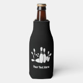 Bowler Bowling Ball Buttone Custom Flaschenkühler (Flaschenvorderseite)