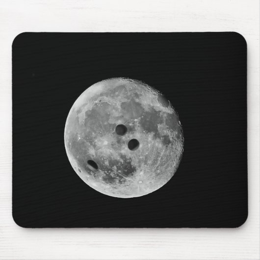 Bowler Bowling Ball Funny Moon Mousepad (Vorne)