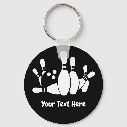 Bowler Bowling Ball Pins Custom Schlüsselanhänger (Vorderseite)