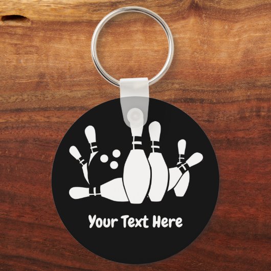 Bowler Bowling Ball Pins Custom Schlüsselanhänger (Vorderseite)