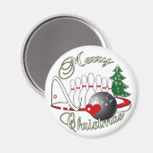 BOWLER / BOWLING MERRY CHRISTMAS MAGNET (Vorderseite/Rückseite)