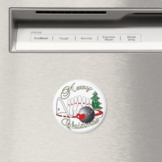 BOWLER / BOWLING MERRY CHRISTMAS MAGNET (In Situ (Geschirrspüler))