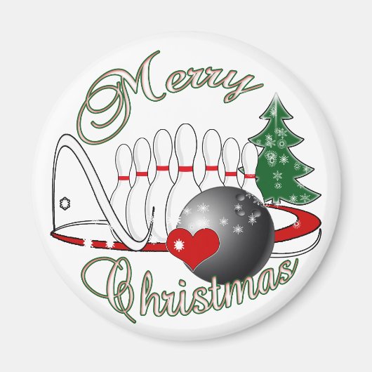 BOWLER / BOWLING MERRY CHRISTMAS MAGNET (Vorne)
