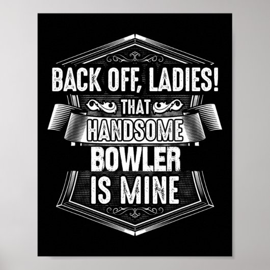 Bowler Bowling Wife Shirt Poster (Vorne)