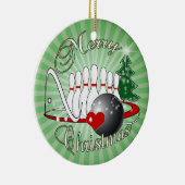 BOWLER/BOWLINGS-FROHE WEIHNACHTEN KERAMIKORNAMENT (Rechts)
