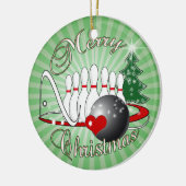 BOWLER/BOWLINGS-FROHE WEIHNACHTEN KERAMIKORNAMENT (Links)