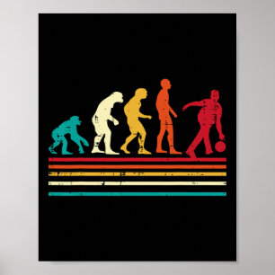 Bowler Evolution Retro Bowling-Mannschaft Männer F Poster