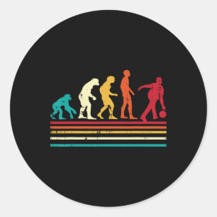 Bowler Evolution Retro Bowling Team Männer Frauen Runder Aufkleber
