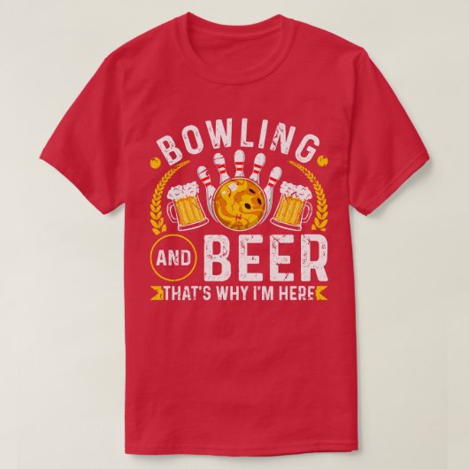 Bowler Funny Beer Bowling T-Shirt (Design vorne)