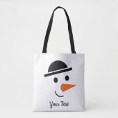 Bowler-getippte Snowman Face Design Tote Bag Tasche (Vorderseite)
