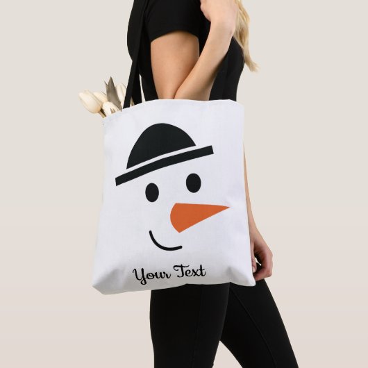 Bowler-getippte Snowman Face Design Tote Bag Tasche (Von Nahem)