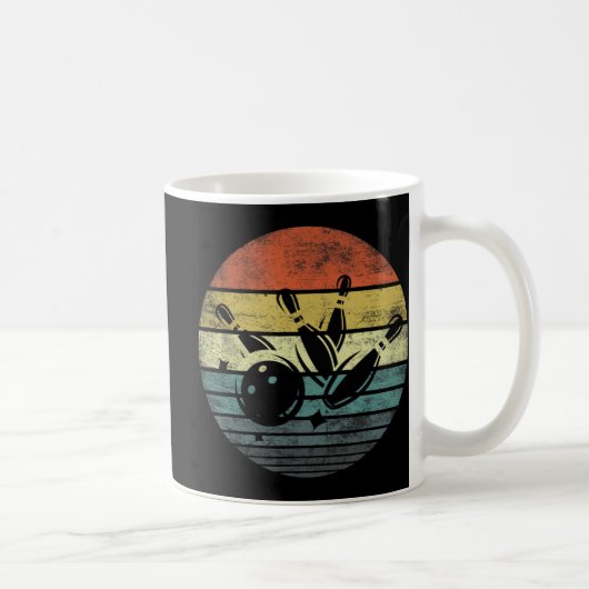 Bowler gibt Retro Sunset Bowling Ball Silhouette Kaffeetasse (Rechts)
