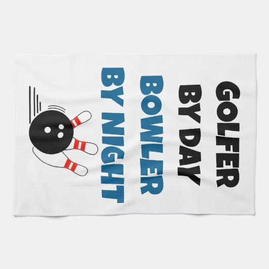 Bowler Golfer Geschirrtuch (Horizontal)