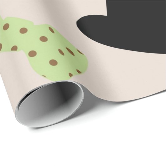 Bowler hasst Pipes Glasses Mustaches für ihn Geschenkpapier (Rolleneckpunkt)