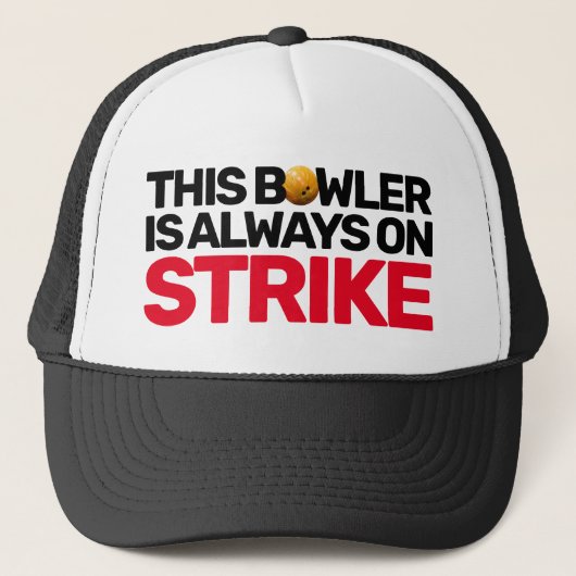 Bowler immer auf Strike Fun Bowling Team Truckerkappe (Vorderseite)
