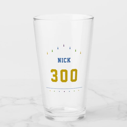 Bowler Name & Bowling Score Farbige Personalisiert Glas (Vorderseite)