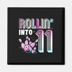 Bowler rollt in 11 Bowling 11. Geburtstag Kinder Magnet
