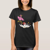 Bowler Strike Bowling Team Bowling Pins Flamingo B T-Shirt (Vorderseite)
