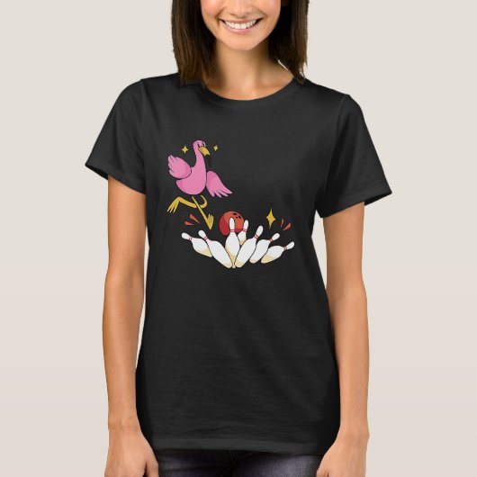Bowler Strike Bowling Team Bowling Pins Flamingo B T-Shirt (Vorderseite)