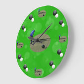 Bowler- und Bowlingdesign für Grünlachsen, Große Wanduhr (Winkel)