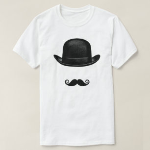 Bowler und Mustache T-Shirt