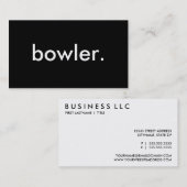 Bowler. Visitenkarte (Vorne/Hinten)