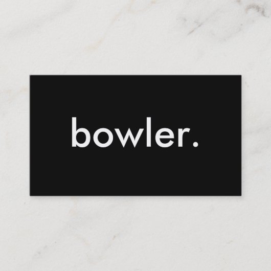 Bowler. Visitenkarte (Vorderseite)