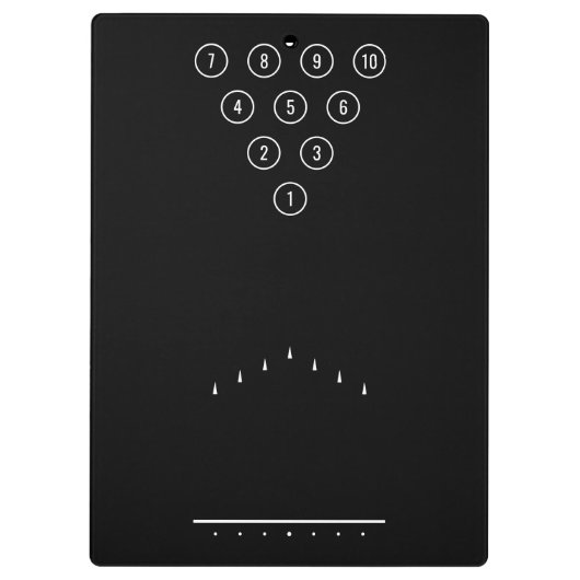 Bowlers Bowling Buttone und Lane Chart Klemmbrett (Rückseite)