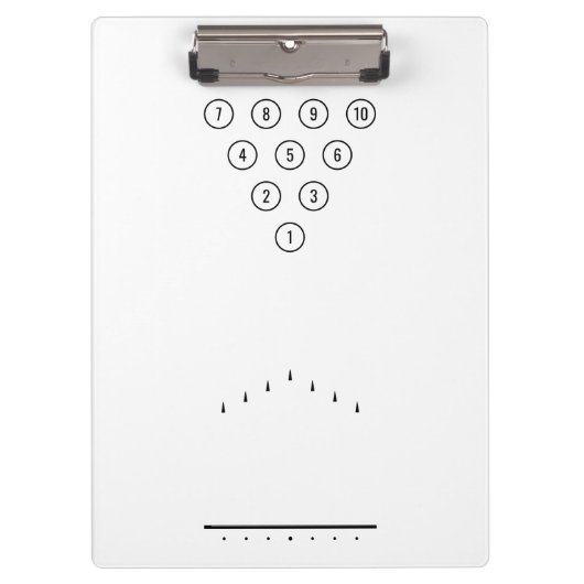 Bowlers Bowling Buttone und Lane Chart Klemmbrett (Vorderseite)