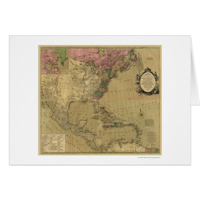 Bowles führte Amerika-Karte - 1784 einzeln auf (Vorderseite (Horizontal))