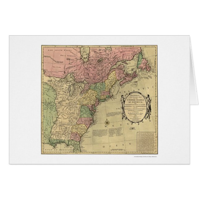 Bowles Karte von Amerika 1784 (Vorderseite (Horizontal))