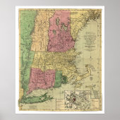 Bowle's Map of New England 1784 Poster (Vorne)