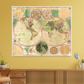 BOWLES New & Accurate Map of the World by Dialing Leinwanddruck (Insitu (Wohnzimmer))