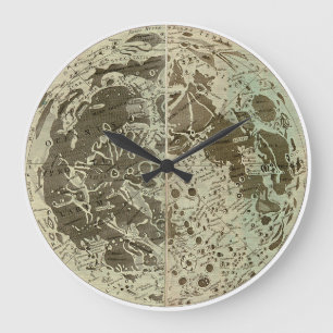 Bowles' Selenographie oder eine Karte des Mondes - Große Wanduhr