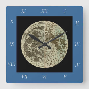 Bowles' Selenographie oder eine Karte des Mondes - Quadratische Wanduhr