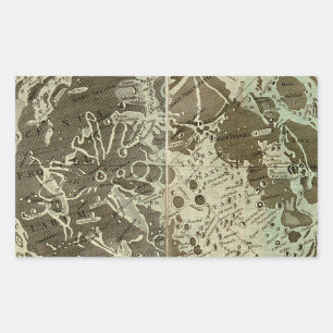 Bowles' Selenographie oder eine Karte des Mondes - Rechteckiger Aufkleber