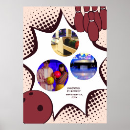 Bowling 11. Geburtstag Foto Collage Poster