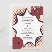 Bowling 11. Geburtstagsparty Einladung (Vorderseite)