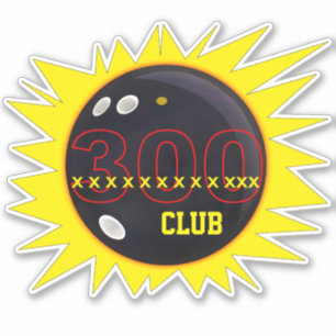 Bowling 300 Club, Bowling Ball Graphics, Vinyl Aufkleber