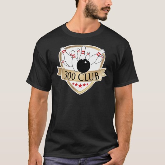 Bowling 300 Club - Grafik für perfekte Game-Logos  T-Shirt (Vorderseite)