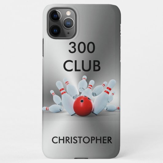 Bowling 300 Club Personalisiert iPhone Hülle (Rückseite)