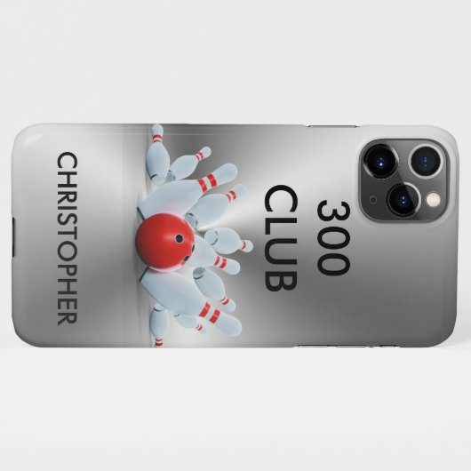 Bowling 300 Club Personalisiert iPhone Hülle (Rückseite (Horizontal))
